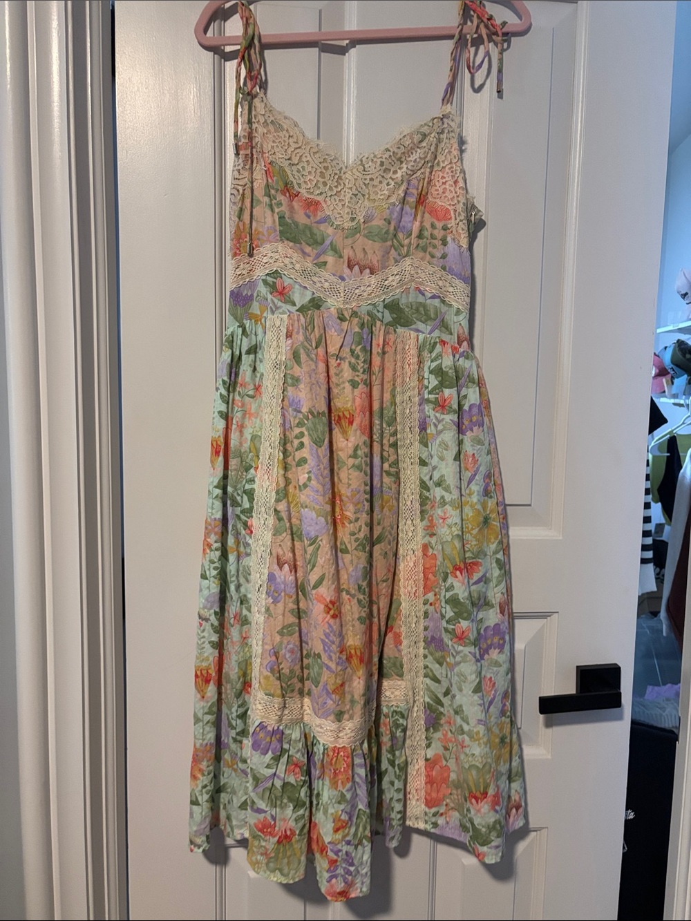 Floral Lace-Trim Sundress.